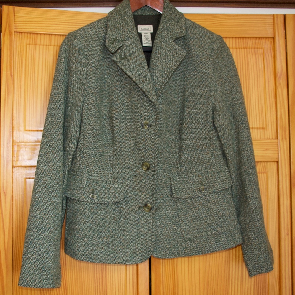 L.L.Bean Green Tweed Jacket size Small